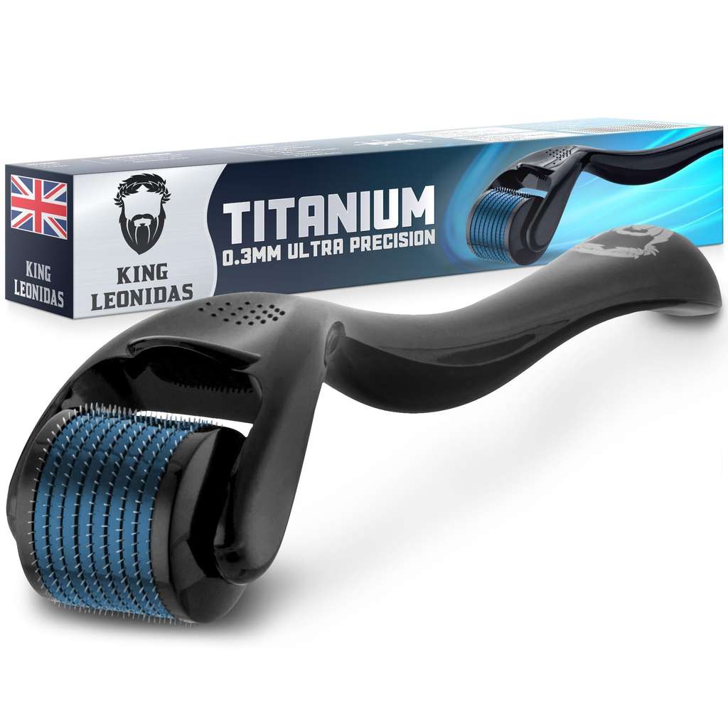 King Leonidas Beard Derma Roller for Men, 0.30mm Precision Micro-Needling Roller - Sold By Mendota Merchants FBA